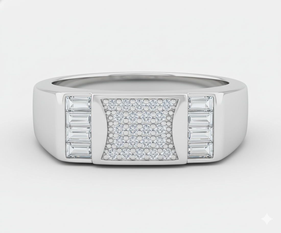 Modern Silver Band Ring Men