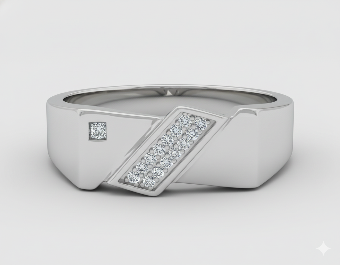 Engagement Band for Men in 925 Silver