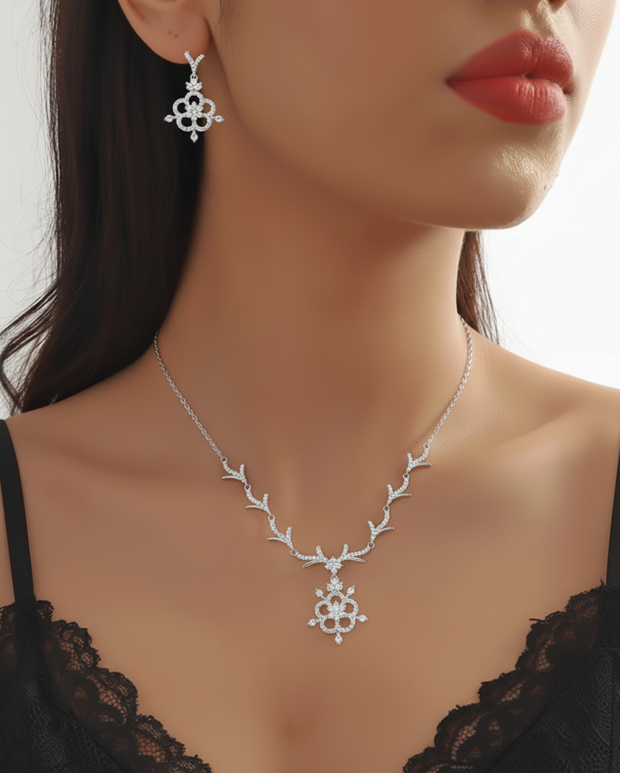 Floral Antler Inspired Necklace