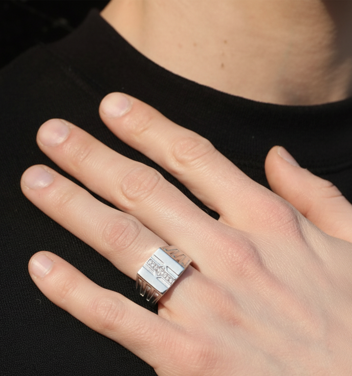 Silver Statement Ring for Men