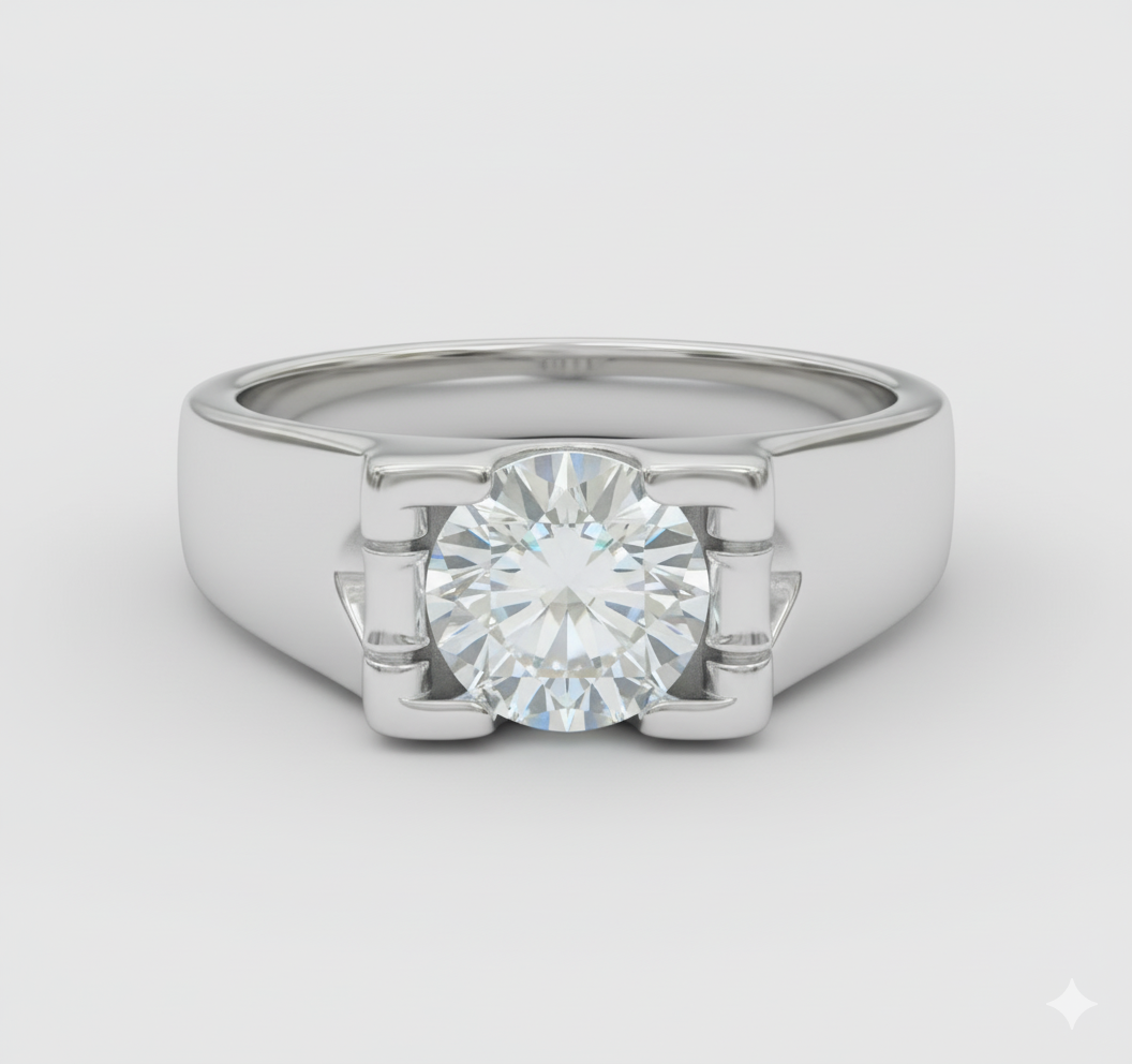 Statement Silver Ring Men