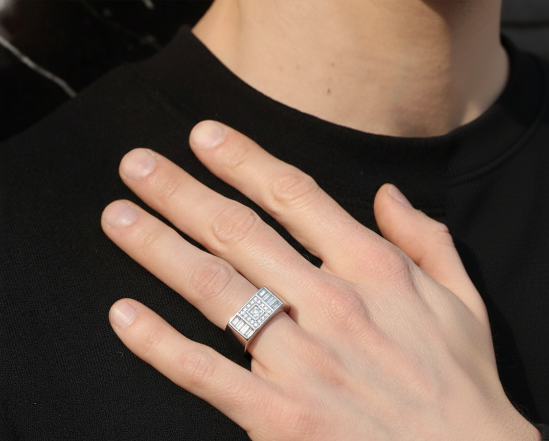 Silver Band for Groom