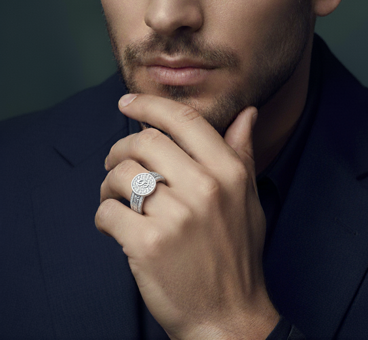 Tribal Pattern Ring for Men