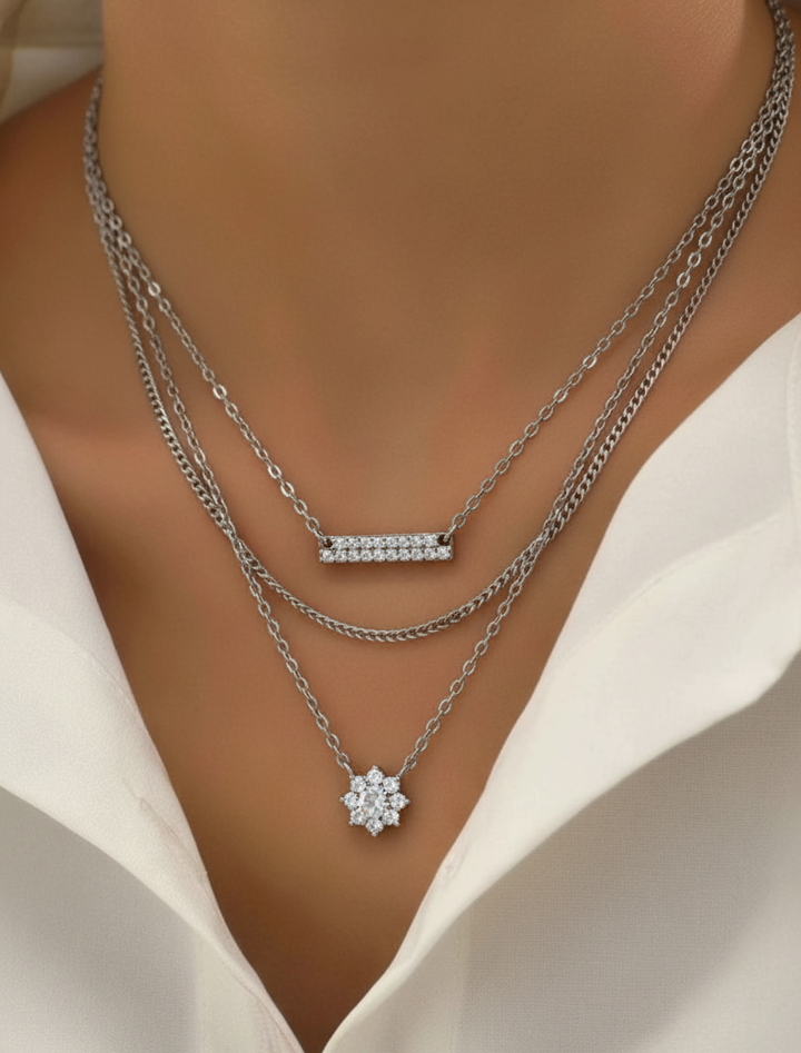 Modern Silver Style Necklace