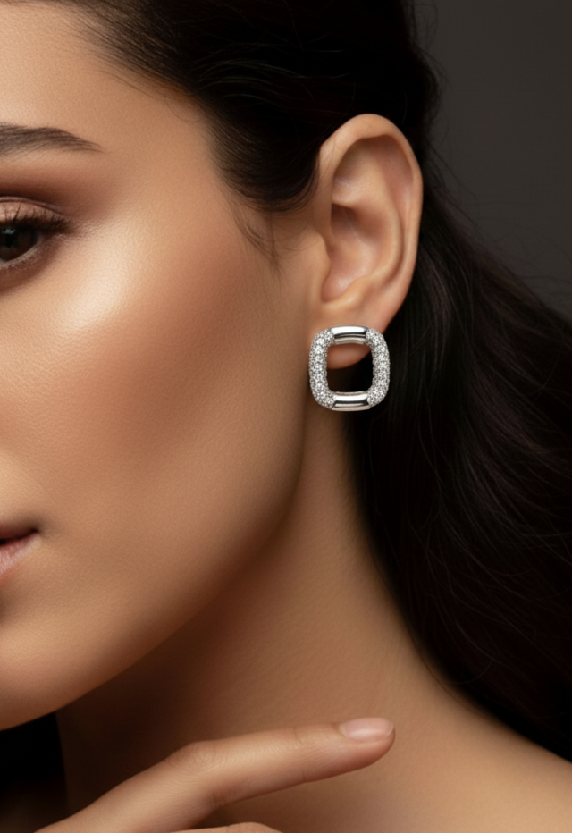 Vintage Style Silver Jhumka Earrings