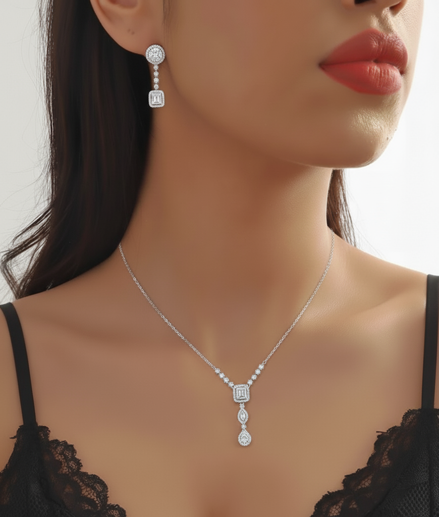 Vertical Cascade Design Necklace