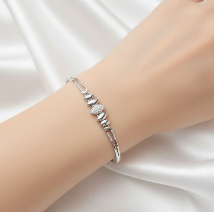 Modern Silver Hand Bracelet