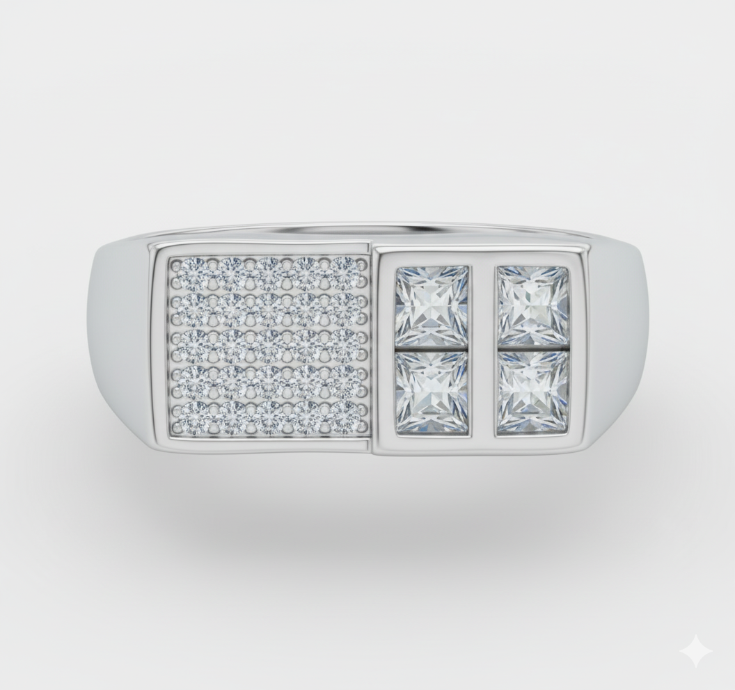 Trendy Silver Fashion Ring for Men