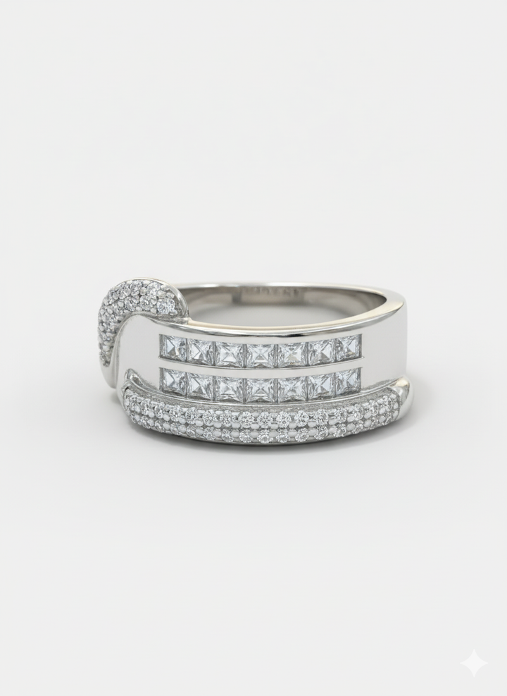 Silver Wedding Band Ring for Men