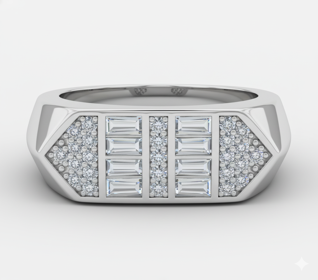 Wide Wedding Band in Silver Men