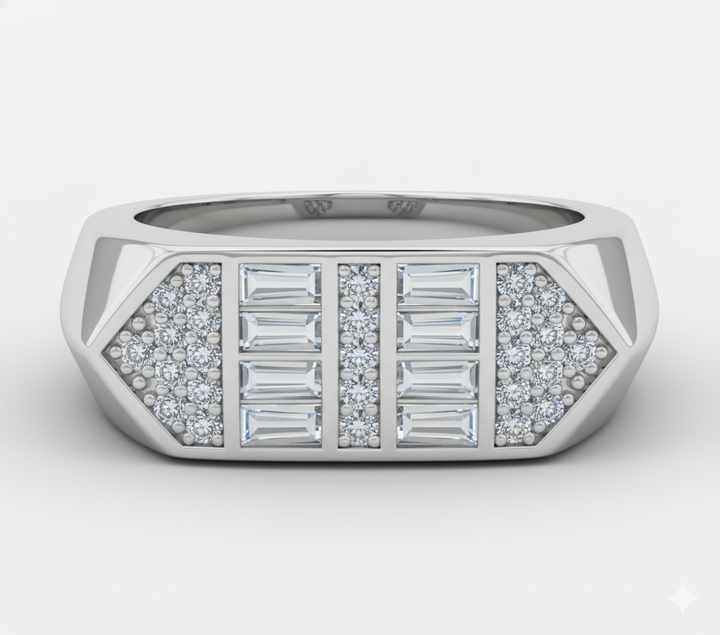 Wide Wedding Band in Silver Men
