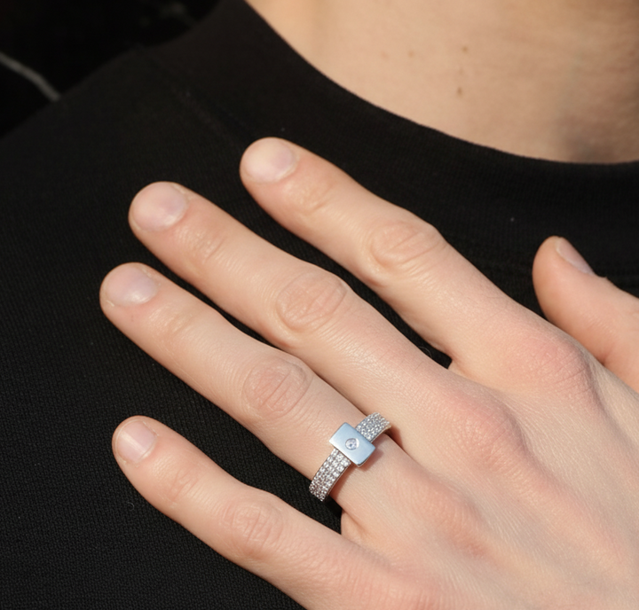 Sterling Silver Band Ring for Men