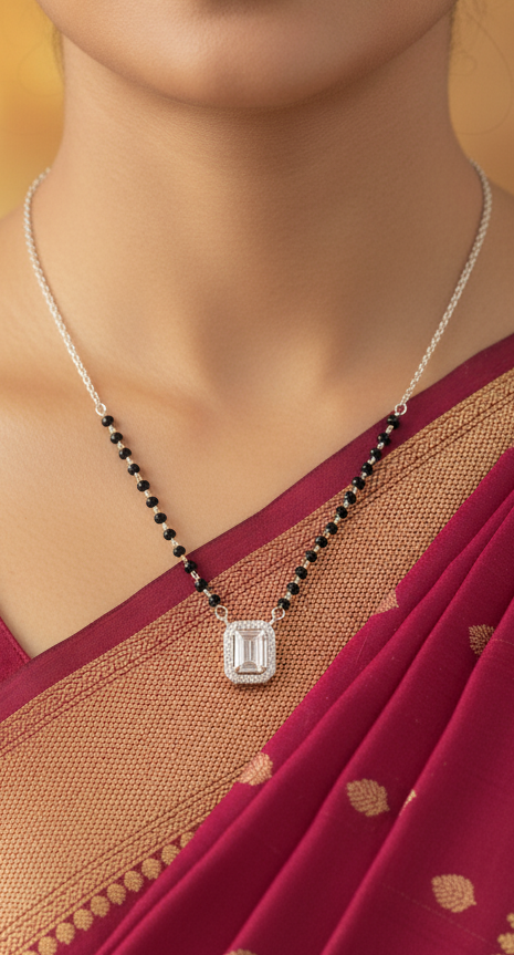 Simple Silver Mangalsutra