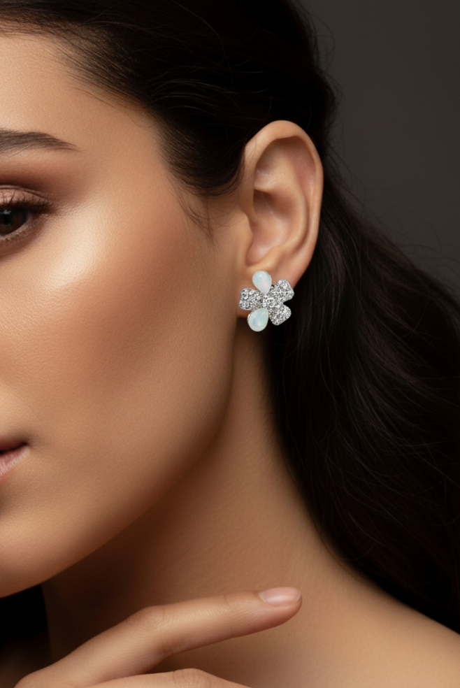 Lightweight Silver Stud Earrings