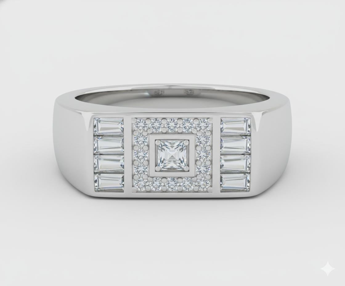 Silver Band for Groom