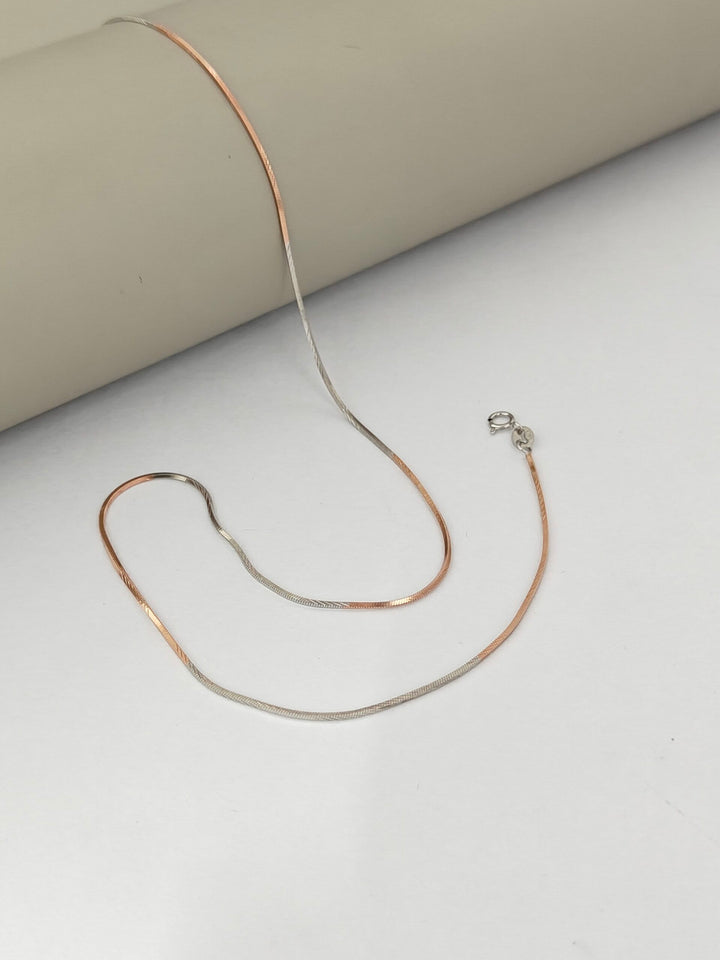 Enamel Dual Ton Silver Chain