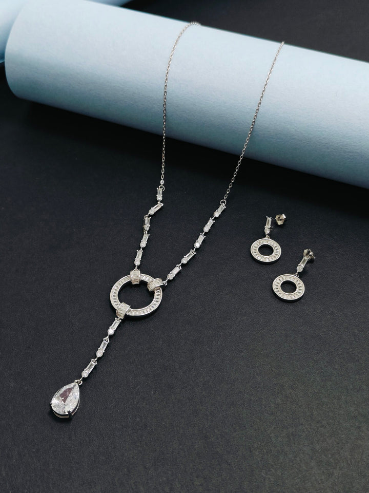 Pear,Square and Round Diamond Pendant Set