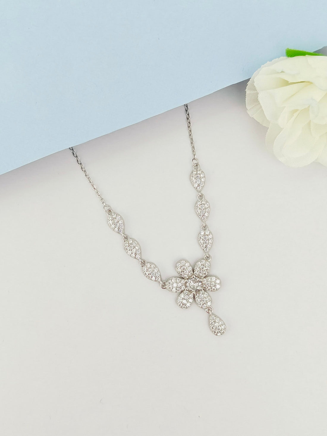 Teardrop With Floral Pendant Set