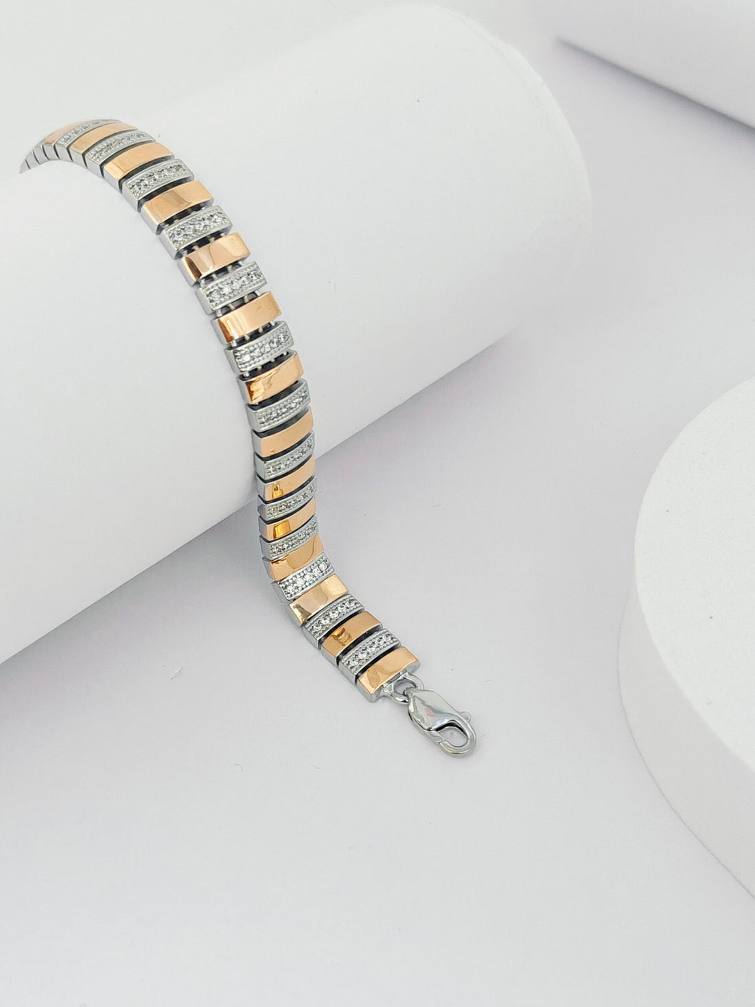 Orailla Rose Silver Mens Bracelet