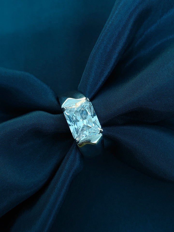Diamond on a blue fabric background
