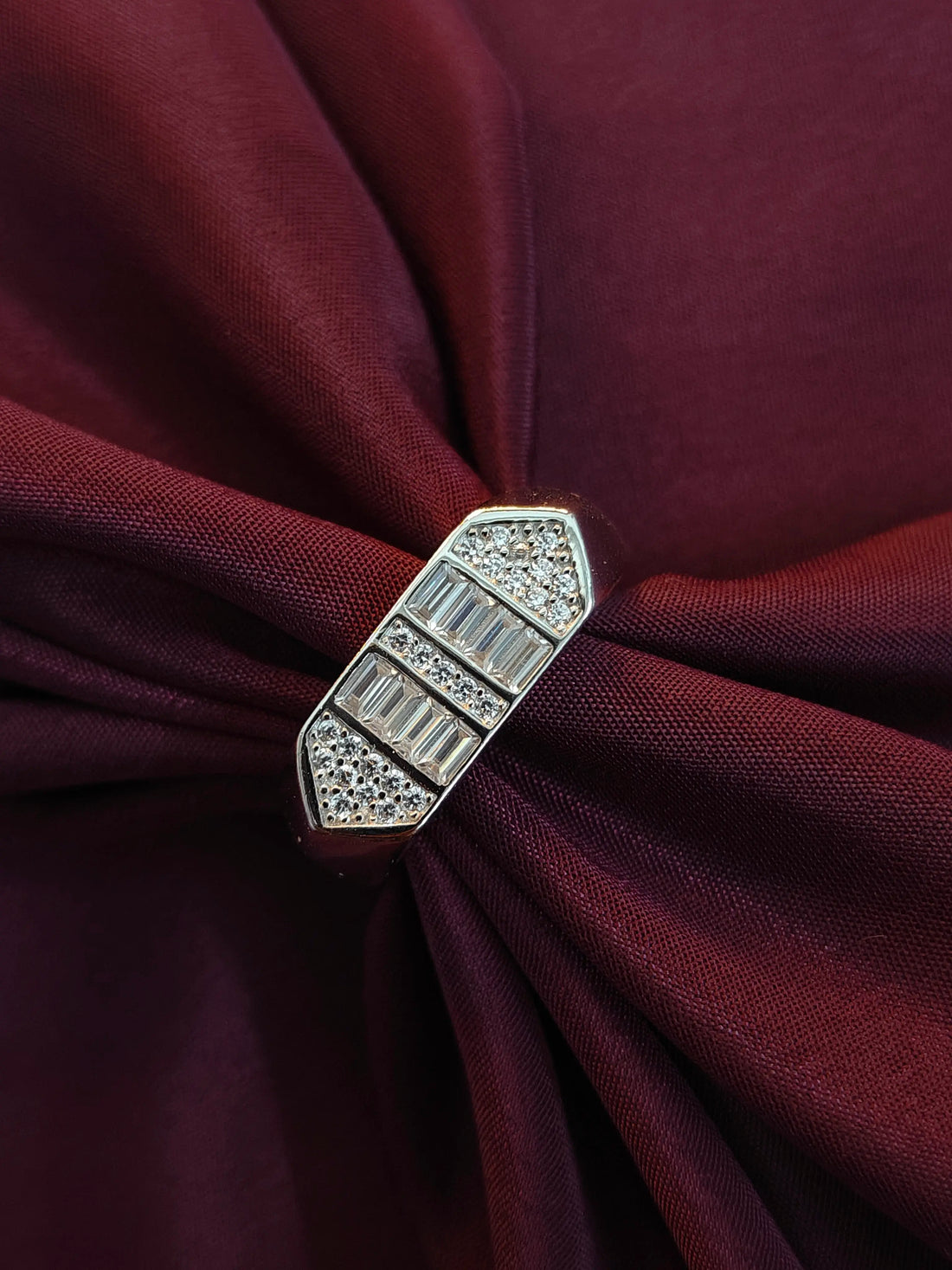 Wide Wedding Band in Silver Men