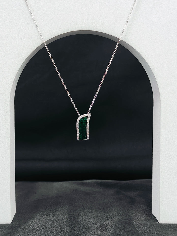 Necklace with a pendant on a dark background