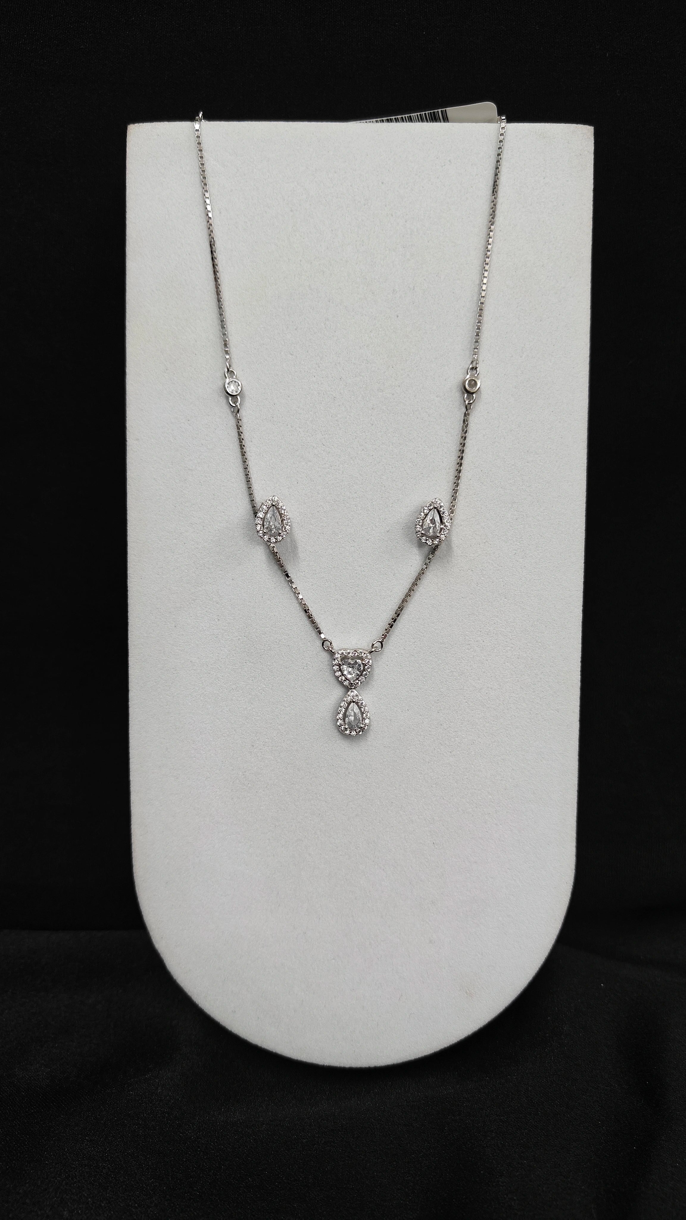 Luxury Cubic Zirconia Pendant and Earring Set in 925 Silver