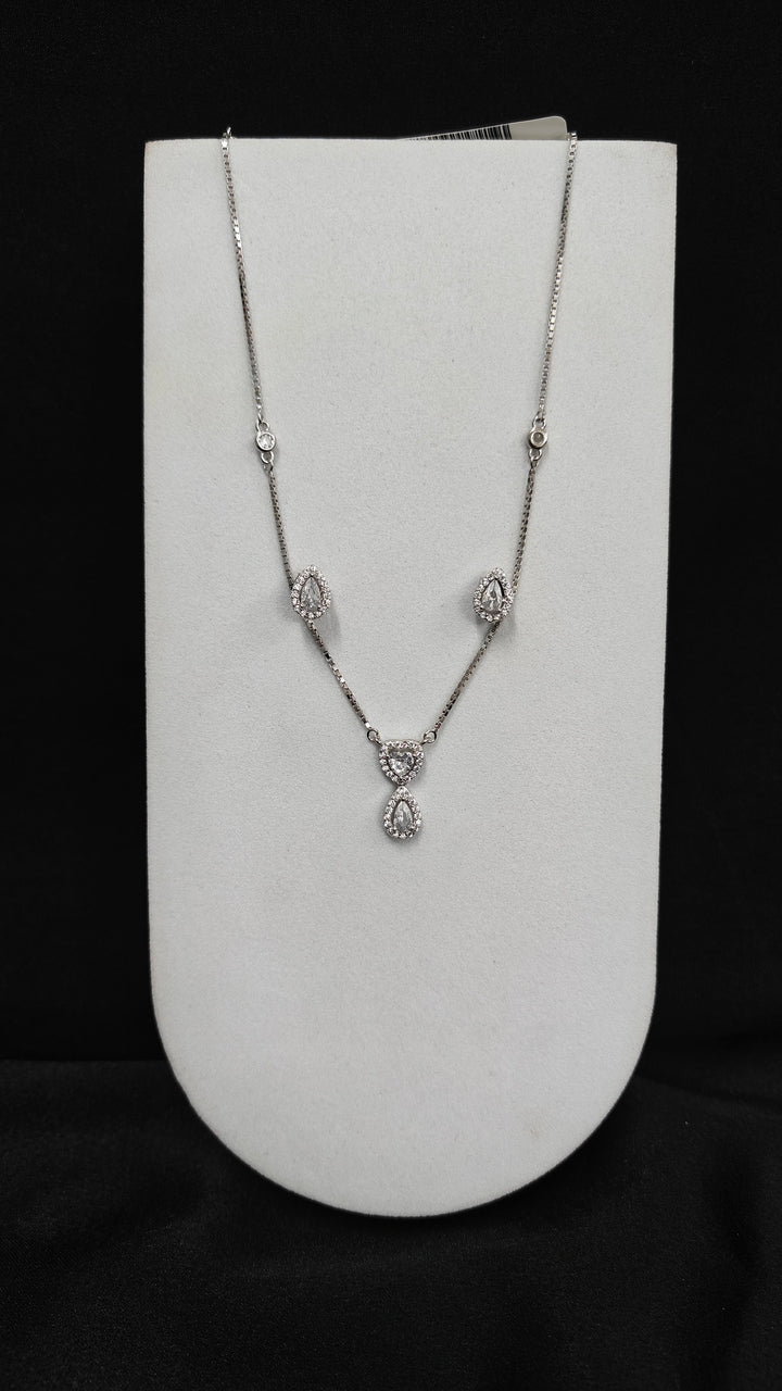 Luxury Cubic Zirconia Pendant and Earring Set in 925 Silver