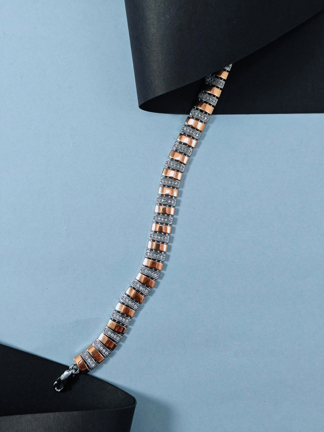 Orailla Rose Silver Mens Bracelet