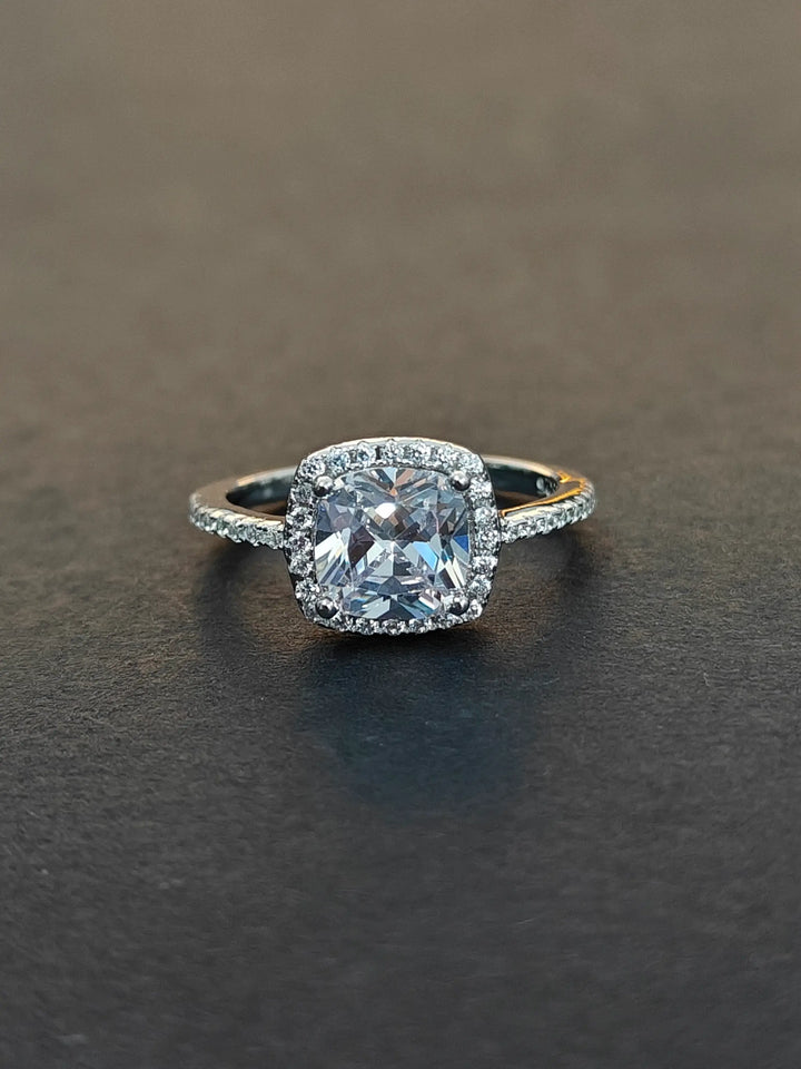 Diamond ring with a dark background