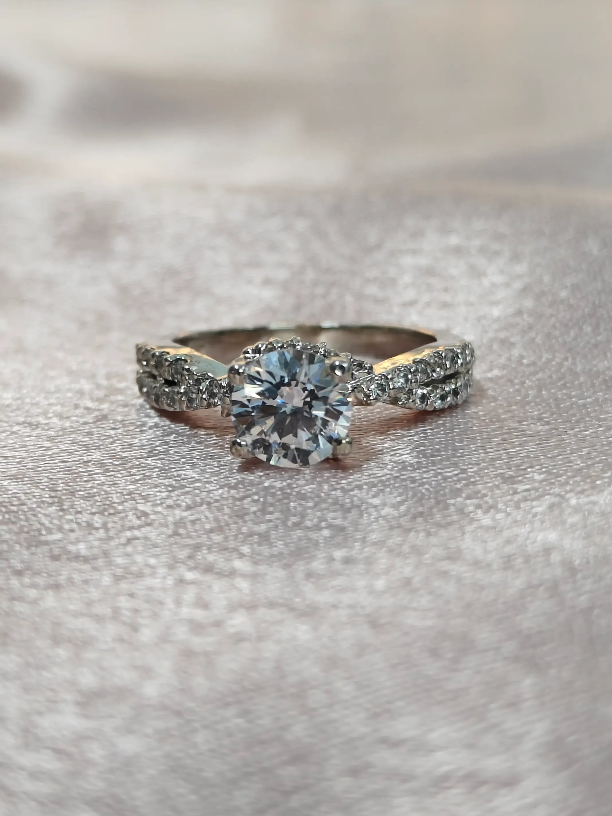 Diamond ring on a textured surface