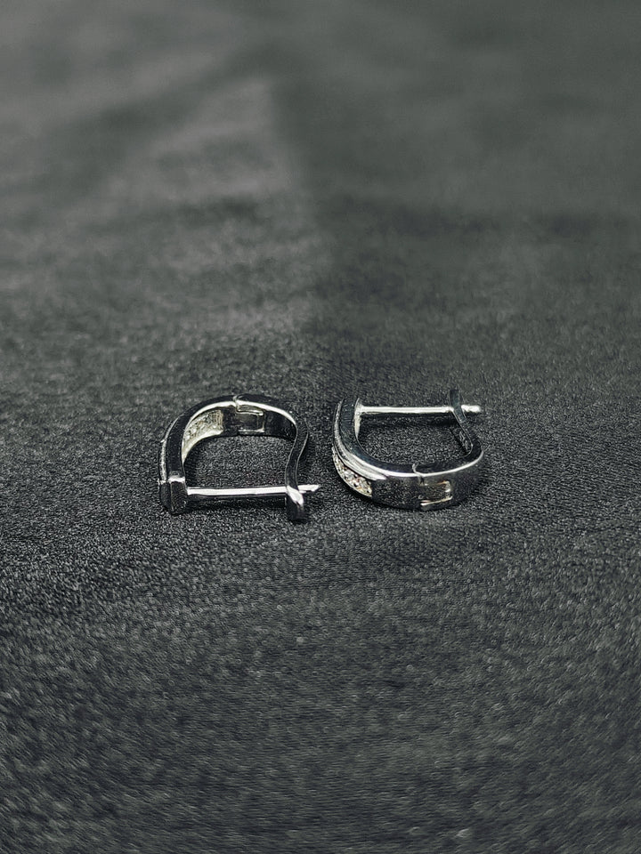 Women’s Silver Bali Earrings with Stones