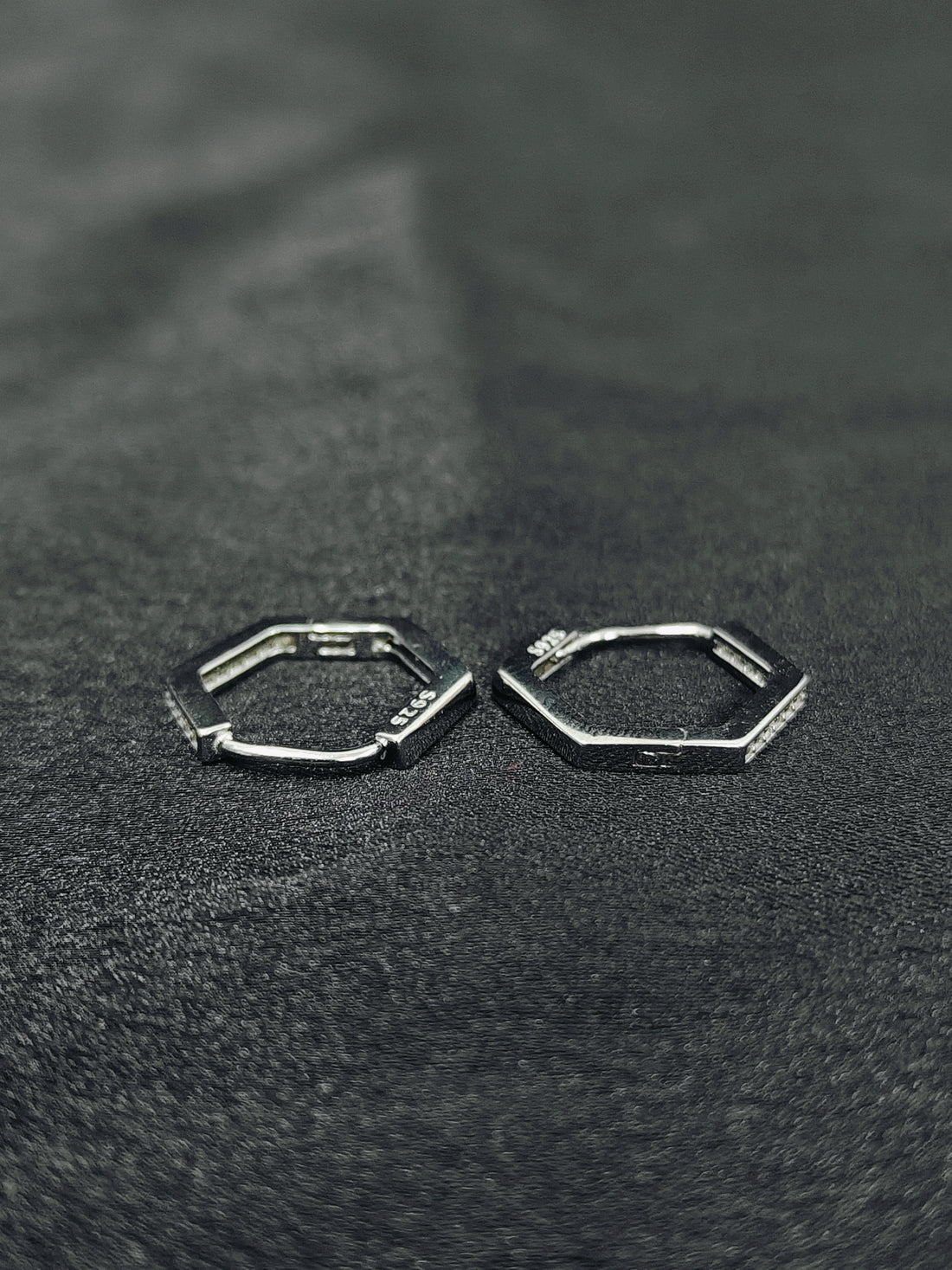 Silver Bali Earrings with Stones
