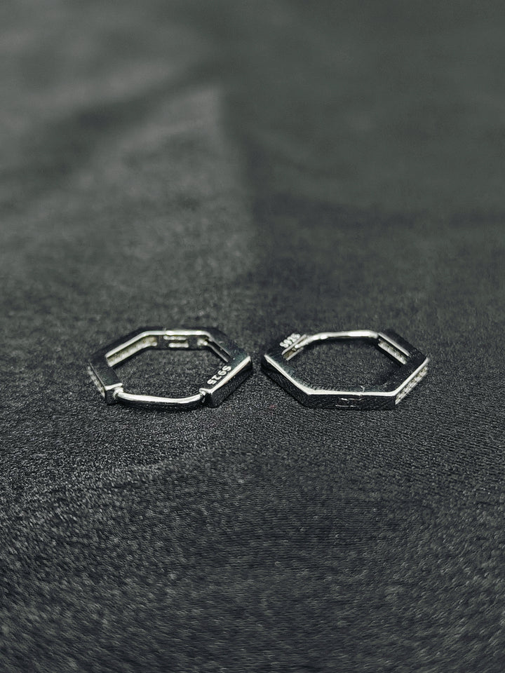 Silver Bali Earrings with Stones