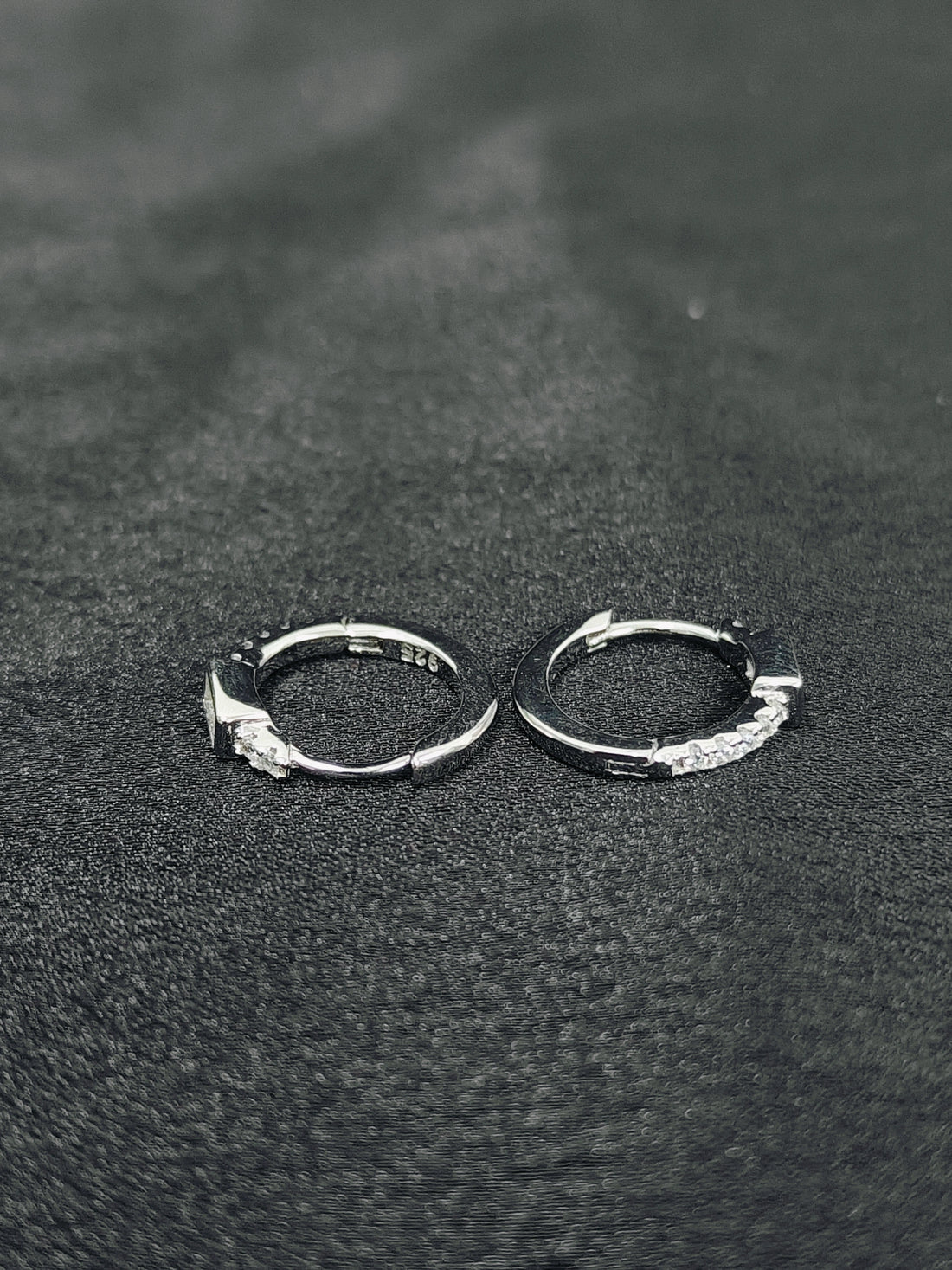 Designer Stone Studded Silver Bali Earrings