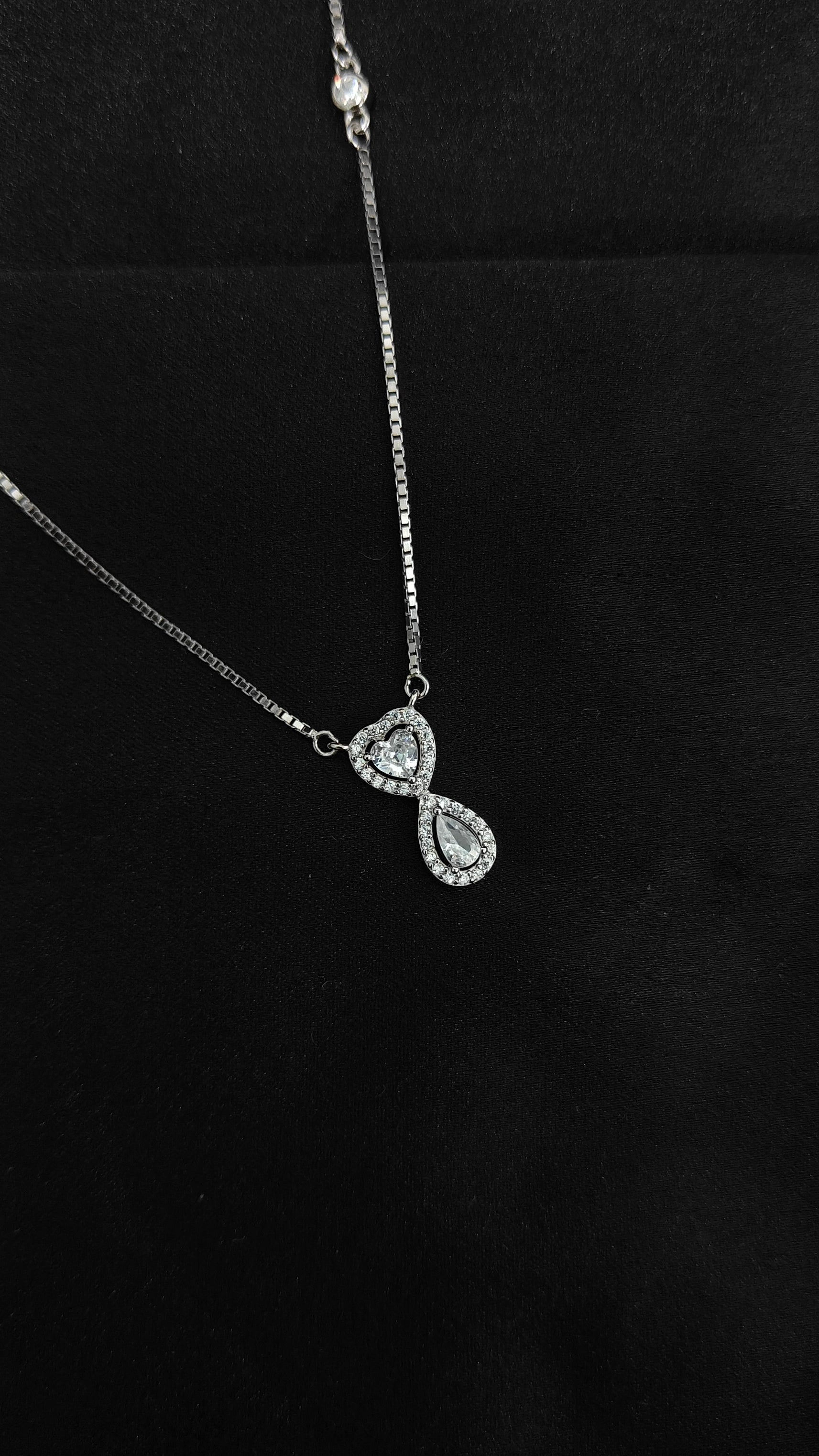 Luxury Cubic Zirconia Pendant and Earring Set in 925 Silver