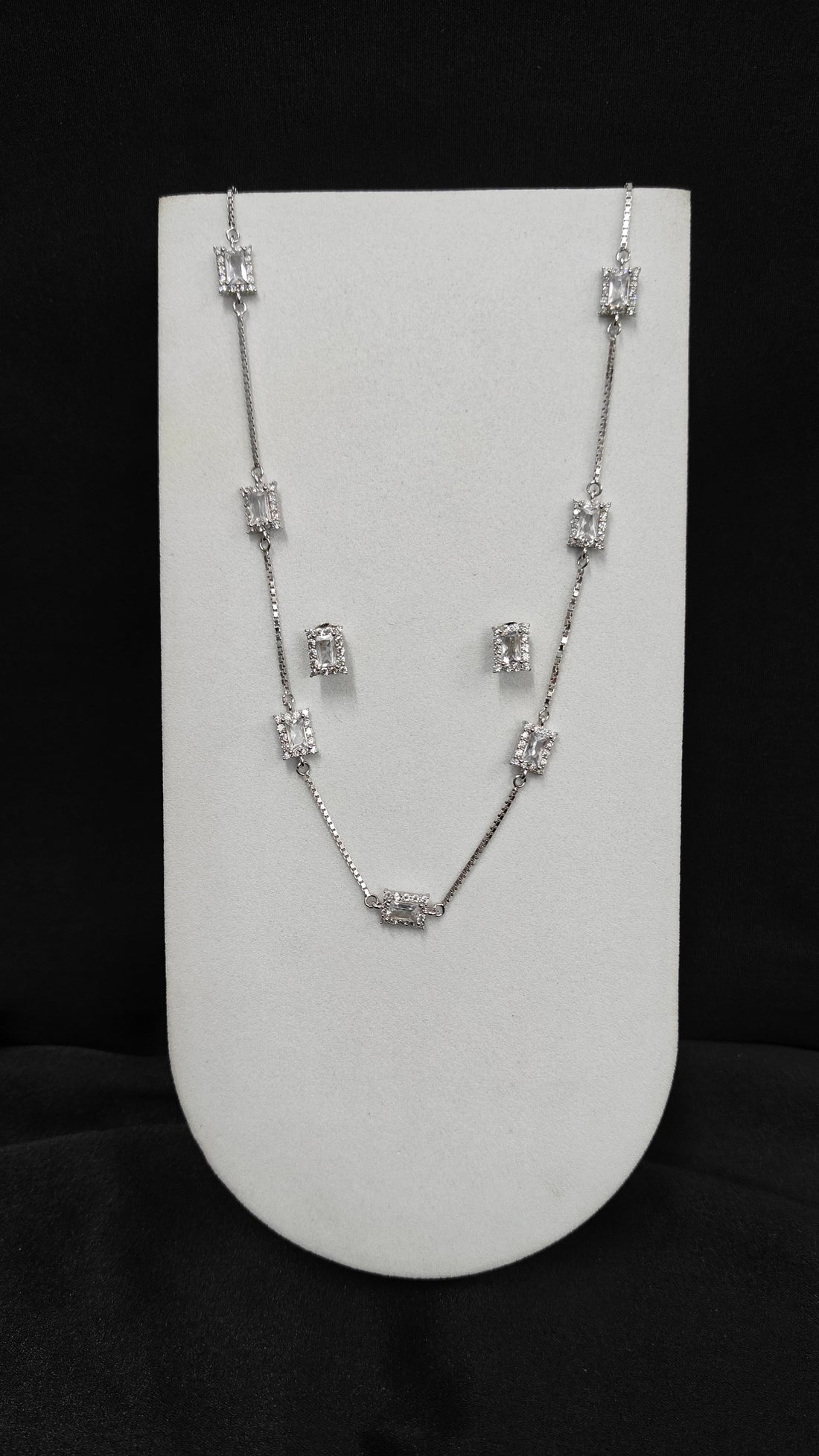 Designer Silver Necklace Pendant and Earrings Combo