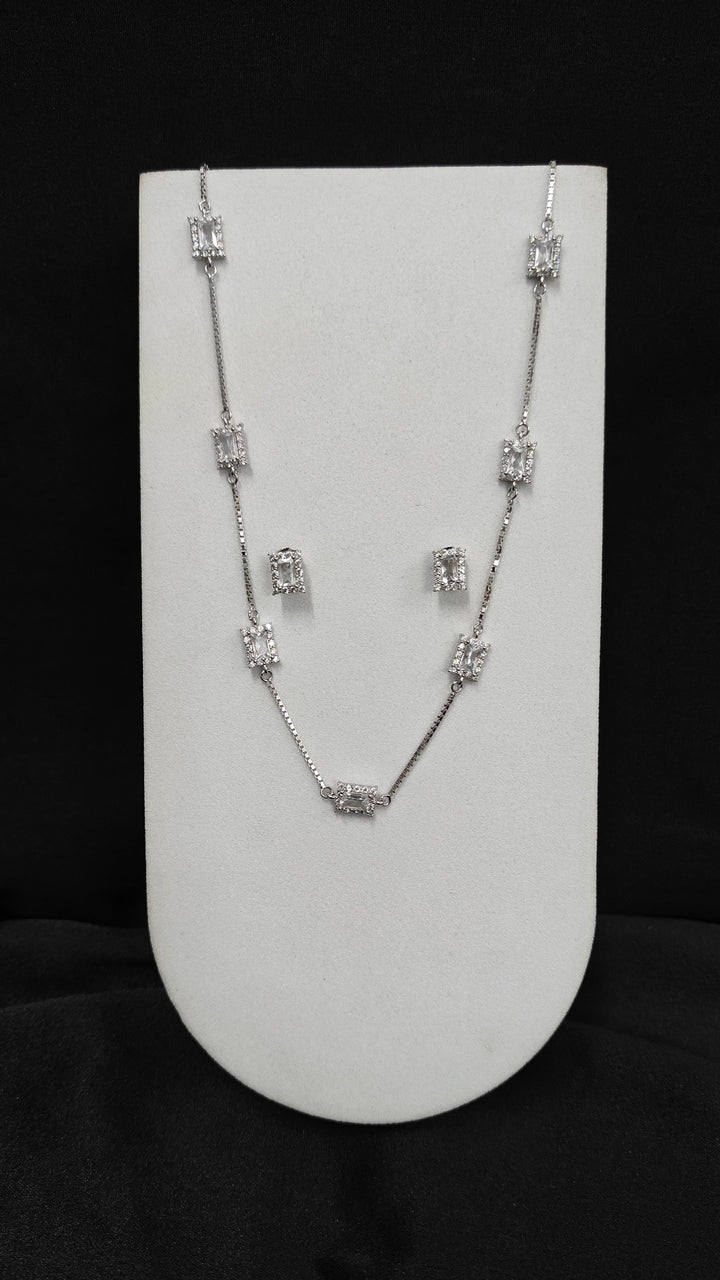 Designer Silver Necklace Pendant and Earrings Combo