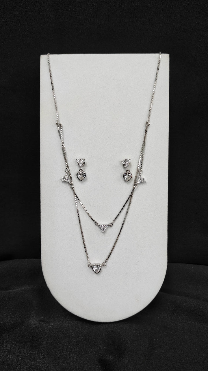 Stylish Zircon Pendant with Matching Stud Earrings Set