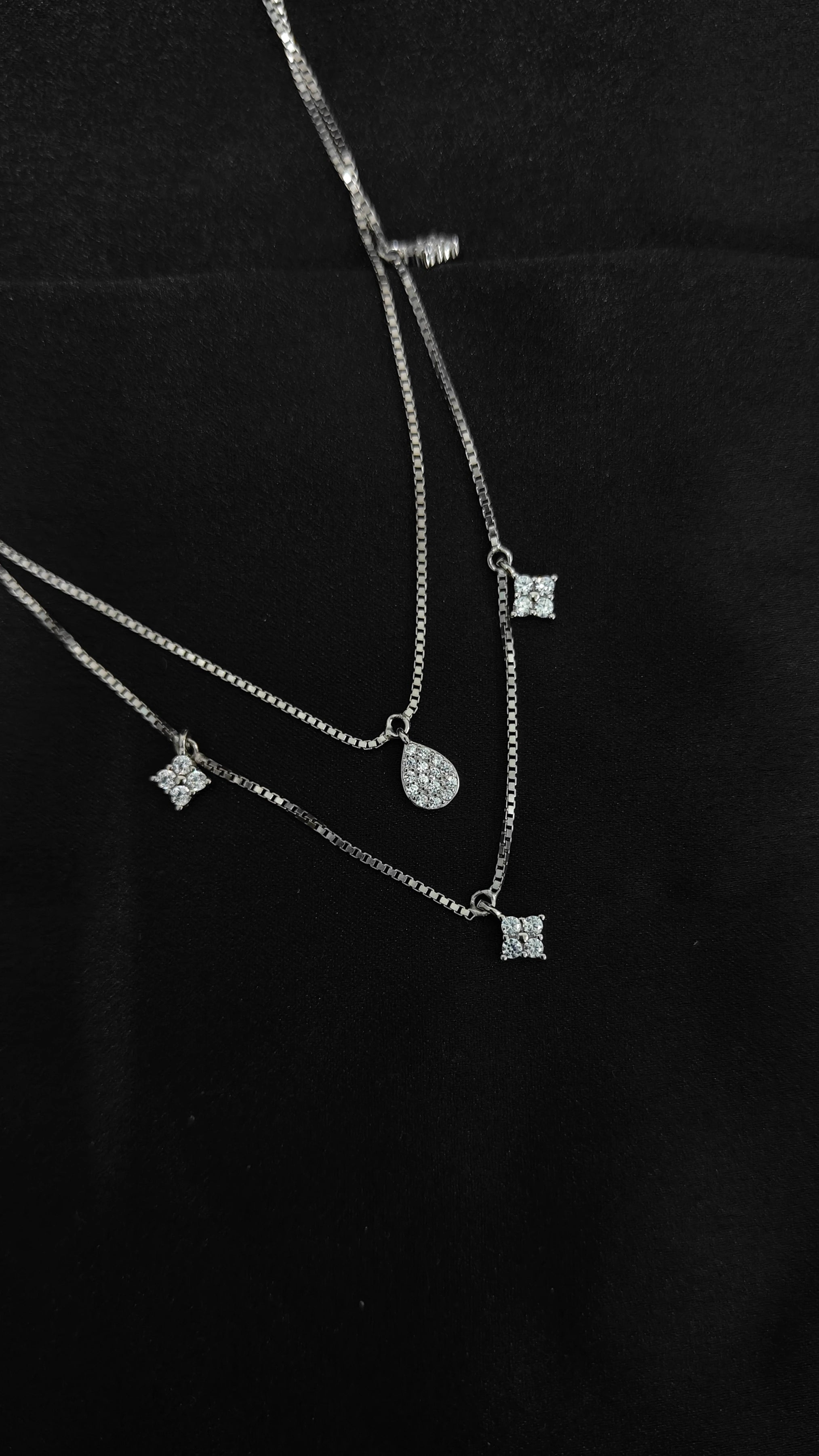 Premium Quality Silver Chain Pendant & Earring Set for Women