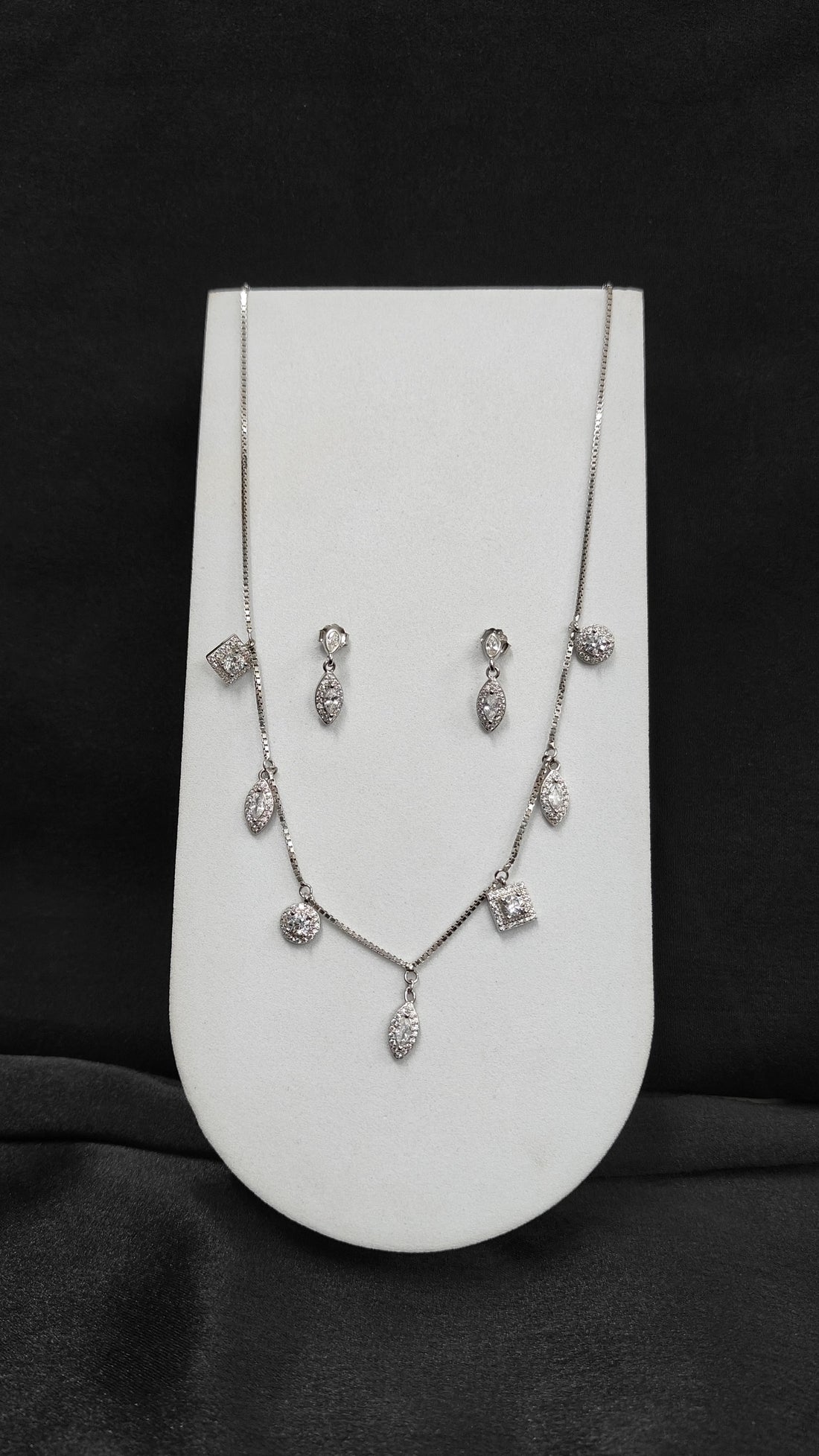 Traditional Silver Pendant and Earrings Set