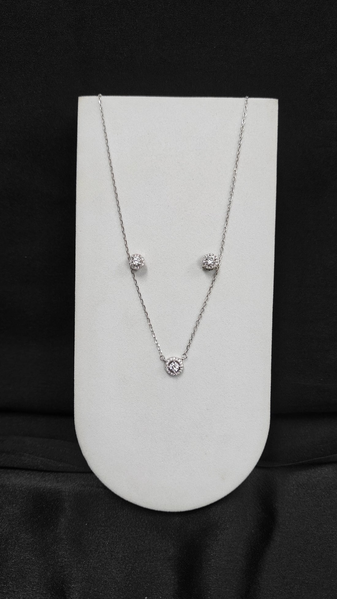 Unique Silver Pendant Chain and Earrings