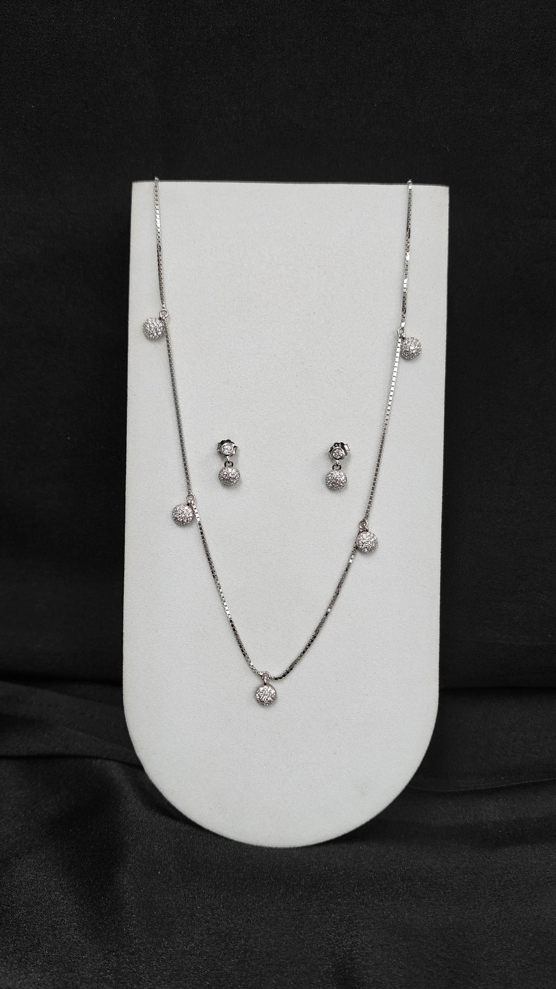 Designer Silver Pendant with Matching Earrings