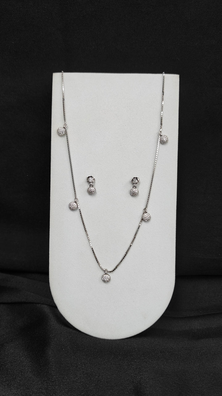 Designer Silver Pendant with Matching Earrings