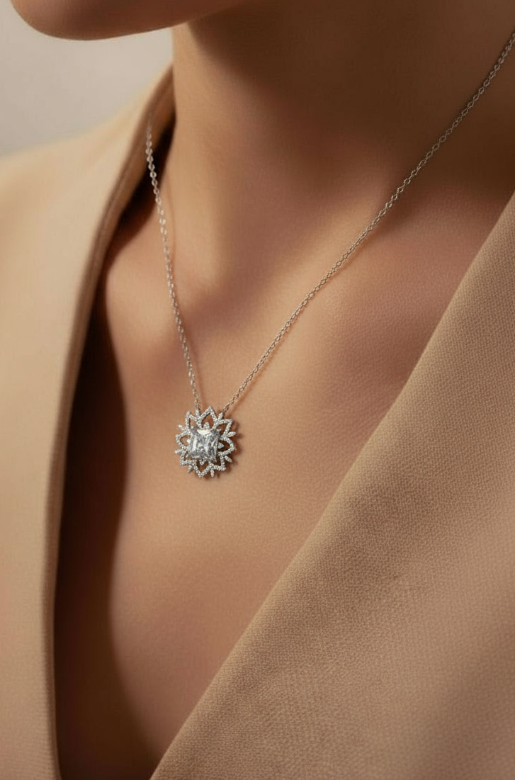 Lotus Flower Snow Pendant