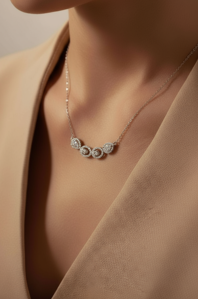 Pearl oval Diamond Pendant