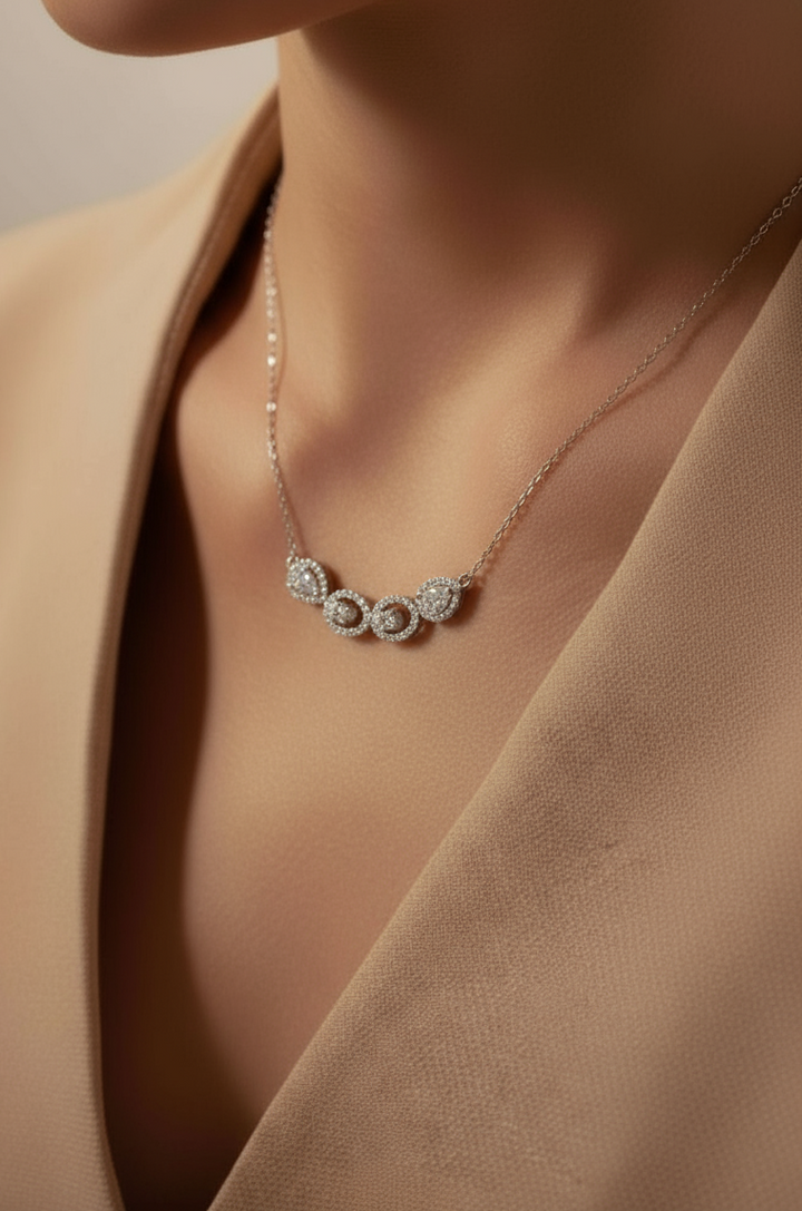 Pearl oval Diamond Pendant