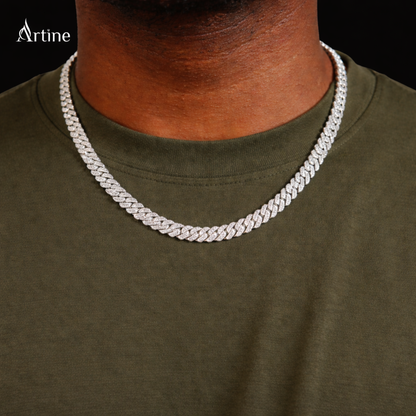 Iced Silver Cuban Link Statement Chain